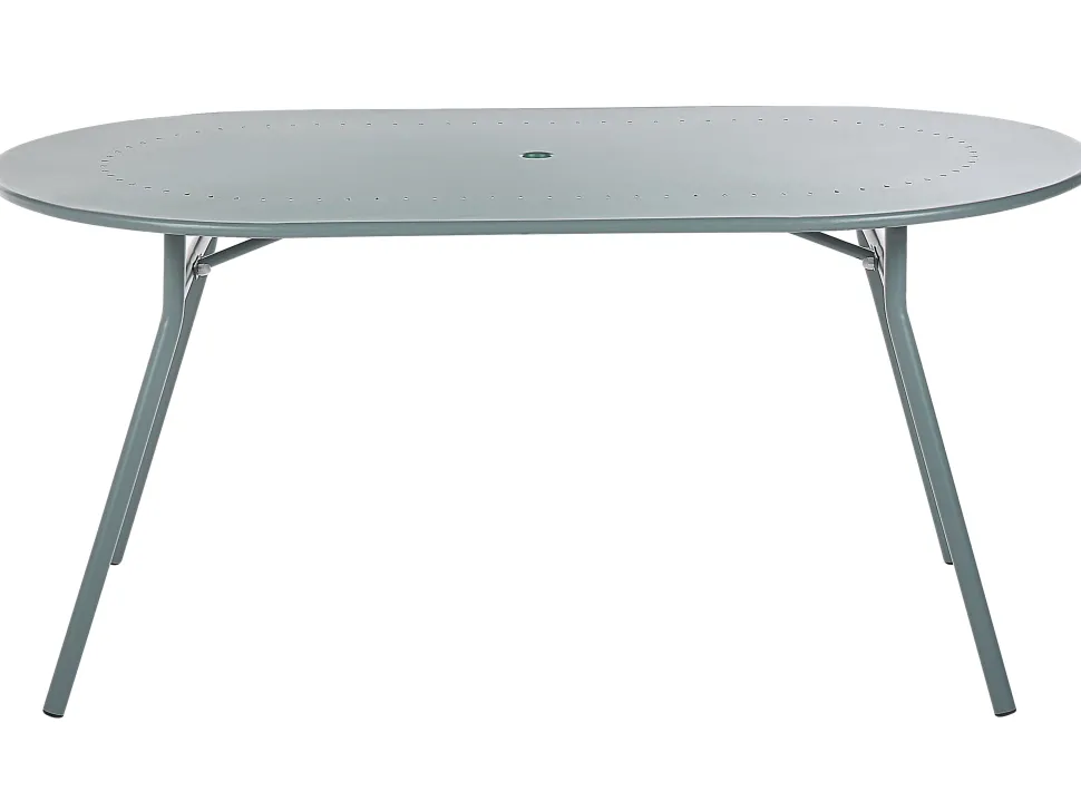 Gartentisch Metall Hellblau 160 X 90 Cm Calvi