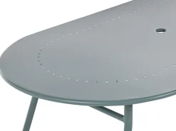 Gartentisch Metall Hellblau 160 X 90 Cm Calvi