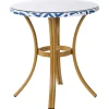 Gartentisch Rattan Blau / Weis O 70 Cm Rifreddo