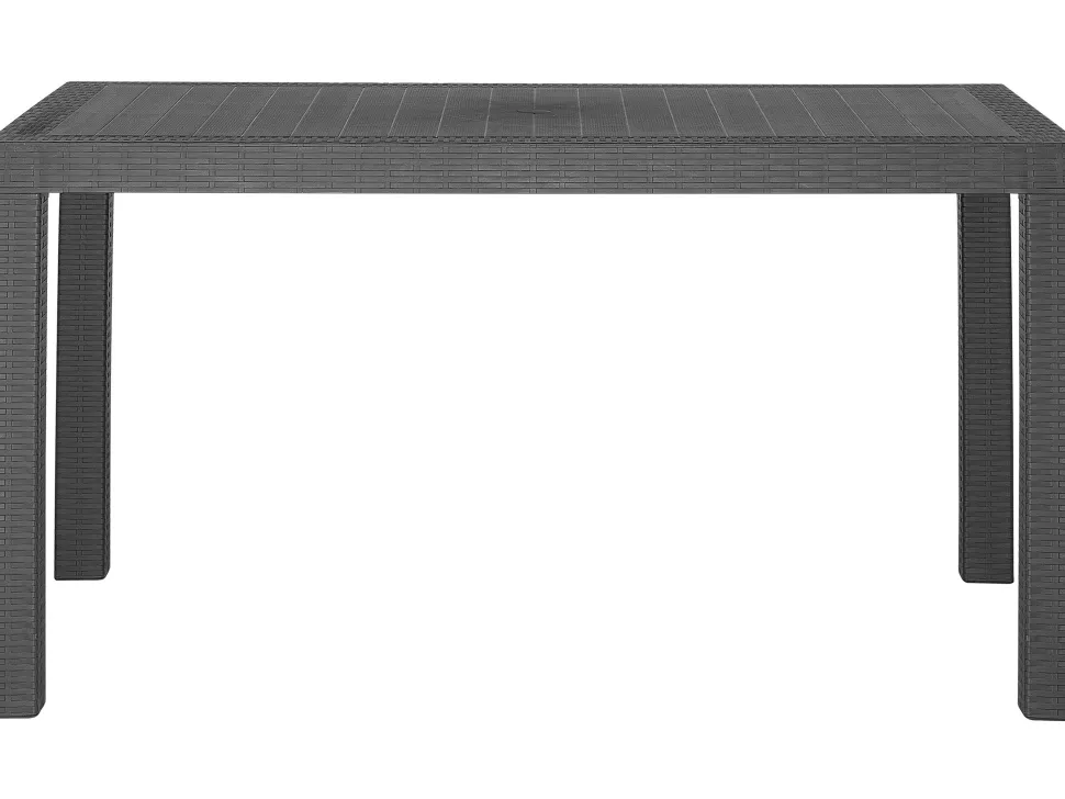 Gartentisch Rattanoptik Graphitgrau 140 X 80 Cm Fossano