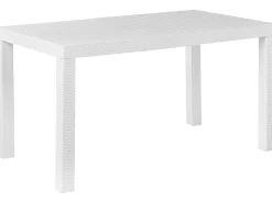 Gartentisch Rattanoptik Weis 140 X 80 Cm Fossano