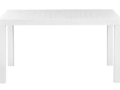 Gartentisch Rattanoptik Weis 140 X 80 Cm Fossano