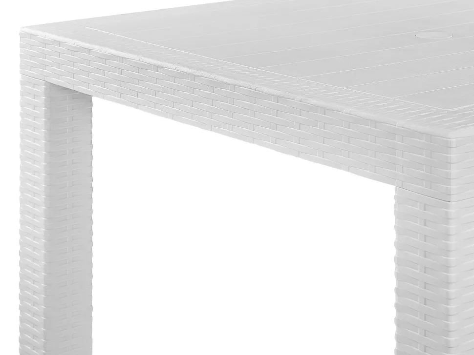 Gartentisch Rattanoptik Weis 140 X 80 Cm Fossano