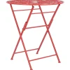 Gartentisch Rot Metall 70 Cm Rund Scario