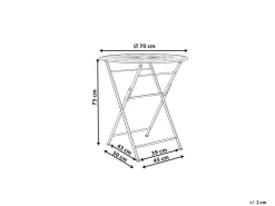 Gartentisch Rot Metall 70 Cm Rund Scario