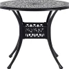 Gartentisch Schwarz Aluminium 90 Cm Ancona