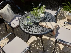 Gartentisch Schwarz Aluminium 90 Cm Ancona