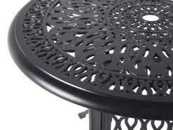 Gartentisch Schwarz Aluminium 90 Cm Ancona