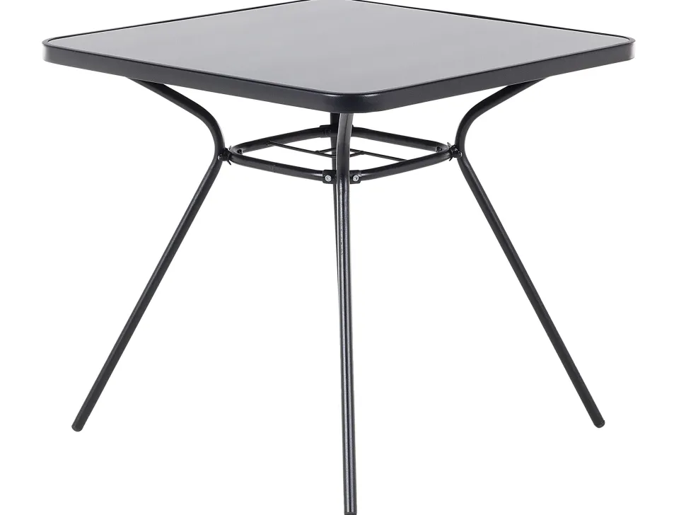 Gartentisch Stahl Schwarz 80 X 80 Cm Livo