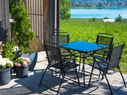 Gartentisch Stahl Schwarz 80 X 80 Cm Livo