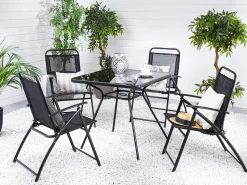 Gartentisch Stahl Schwarz 80 X 80 Cm Livo