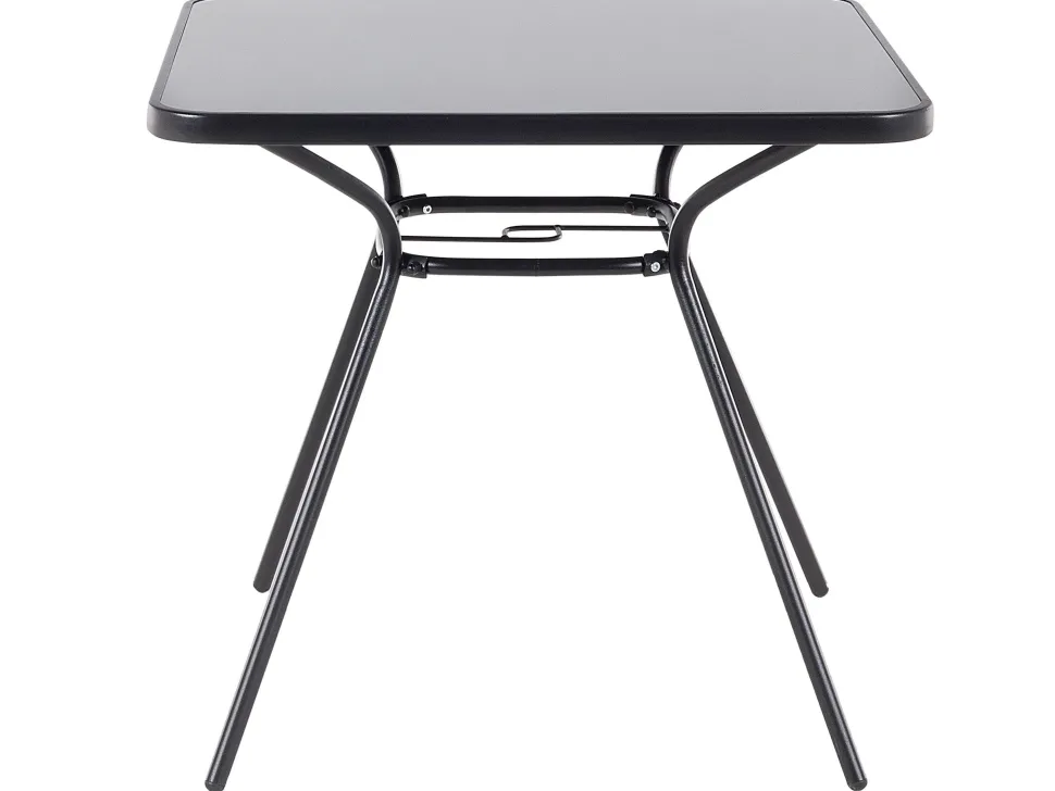 Gartentisch Stahl Schwarz 80 X 80 Cm Livo