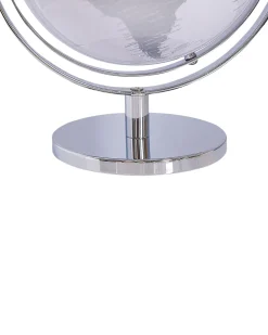 Globus Weis / Silber Stahl-Standfus 33 Cm Drake
