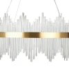 Hangelampe Led Transparent / Gold Kristall-Optik Ringform Yorkin