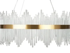 Hangelampe Led Transparent / Gold Kristall-Optik Ringform Yorkin