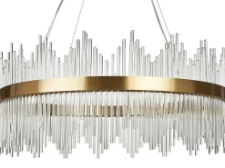 Hangelampe Led Transparent / Gold Kristall-Optik Ringform Yorkin