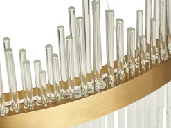 Hangelampe Led Transparent / Gold Kristall-Optik Ringform Yorkin