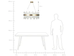 Hangelampe Led Transparent / Gold Kristall-Optik Ringform Yorkin