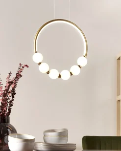 Hangelampe Metall Gold Fane