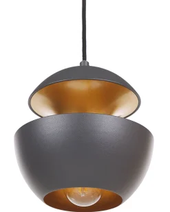 Hangelampe Metall Schwarz / Gold Kugelform Bojana