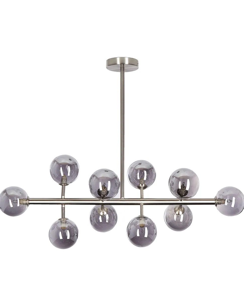 Hangelampe Mit 10 Leuchte Silber Ramis