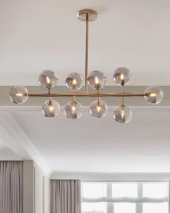 Hangelampe Mit 10 Leuchte Silber Ramis