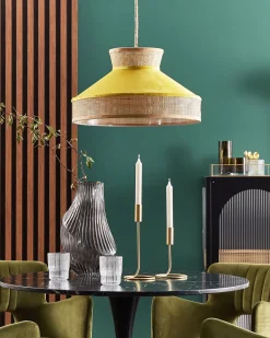 Hangelampe Rattan Gelb / Naturlich Batali