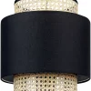 Hangelampe Rattan Schwarz / Naturlich Boeri
