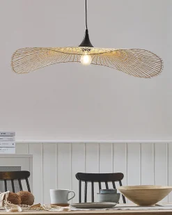 Hangeleuchte Bambusholz Hellbraun 80 Cm Geometrisch Floyd