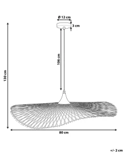 Hangeleuchte Bambusholz Hellbraun 80 Cm Geometrisch Floyd