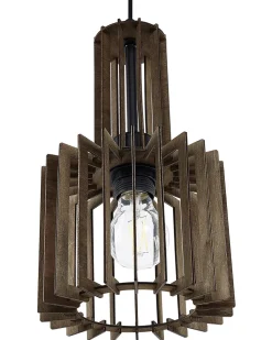 Hangeleuchte Dunkler Holzfarbton Glockenform Niari