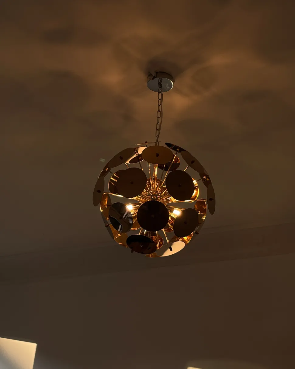 Hangeleuchte Edelstahl Kupfer 4-Flammig Geometrisch Zambezi