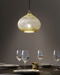 Hangeleuchte Glas Gold Tropfenform Madon