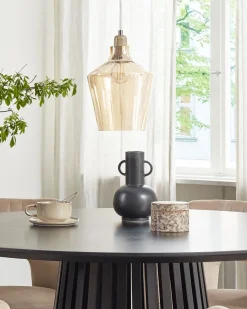 Hangeleuchte Glas Goldgelb Glockenform Santon