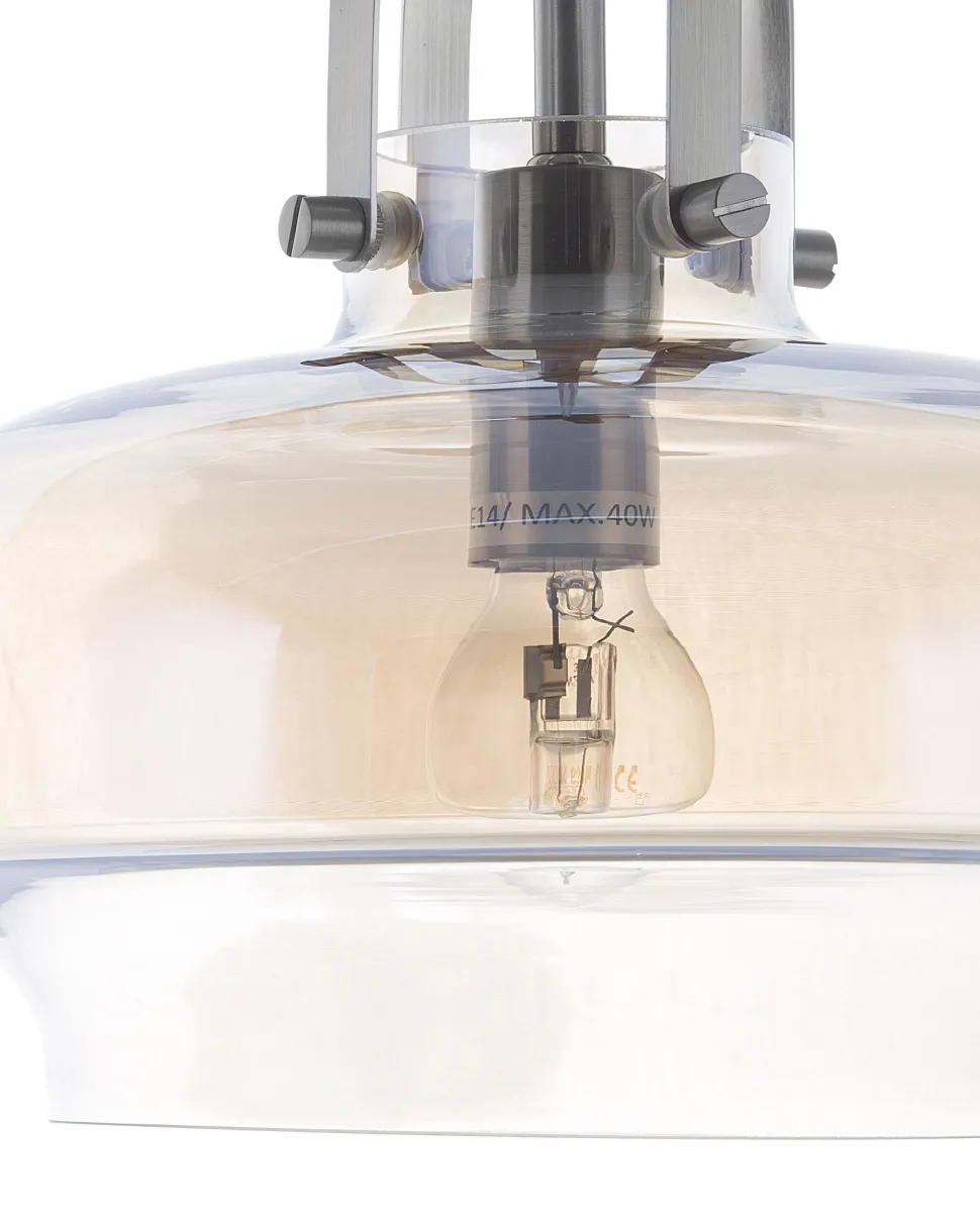 Hangeleuchte Glas Goldgelb Glockenform Wiltz