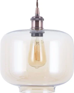 Hangeleuchte Glas Kupfer Trommelform Lanata