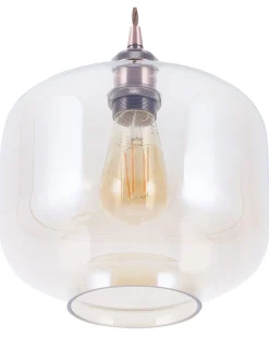 Hangeleuchte Glas Kupfer Trommelform Lanata