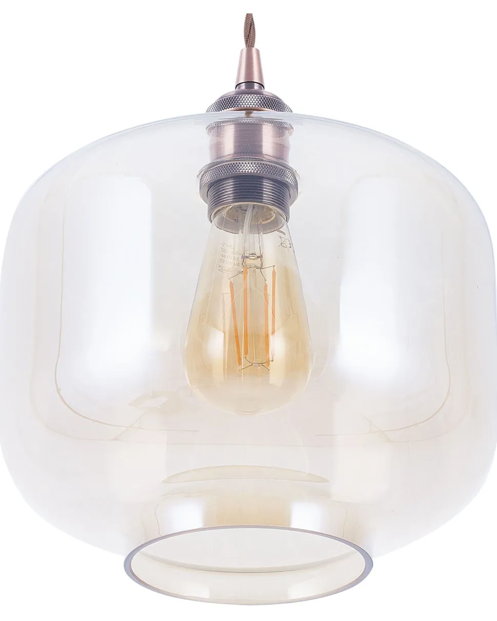 Hangeleuchte Glas Kupfer Trommelform Lanata