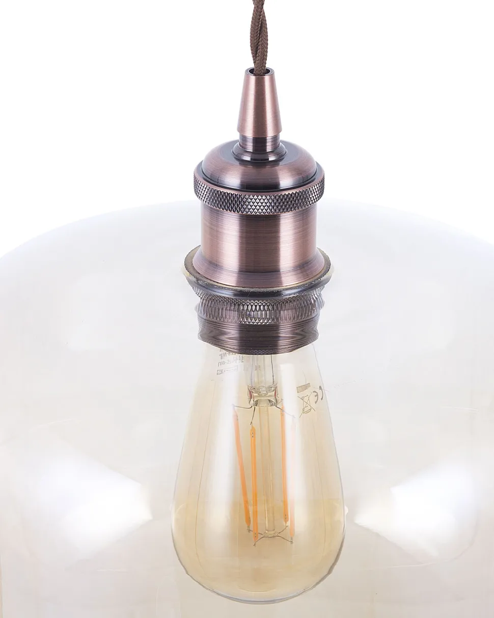 Hangeleuchte Glas Kupfer Trommelform Lanata