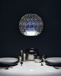 Hangeleuchte Glas Silber Kugelform Sessera