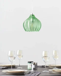 Hangeleuchte Glas Smaragdgrun Glockenform Keila