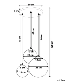 Hangeleuchte Glas Transparent 3-Flammig Kugelform Ladon