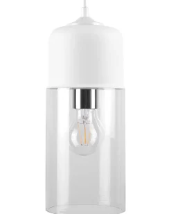 Hangeleuchte Glas Weis / Transparent Rund Purus