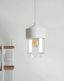 Hangeleuchte Glas Weis / Transparent Rund Jurua