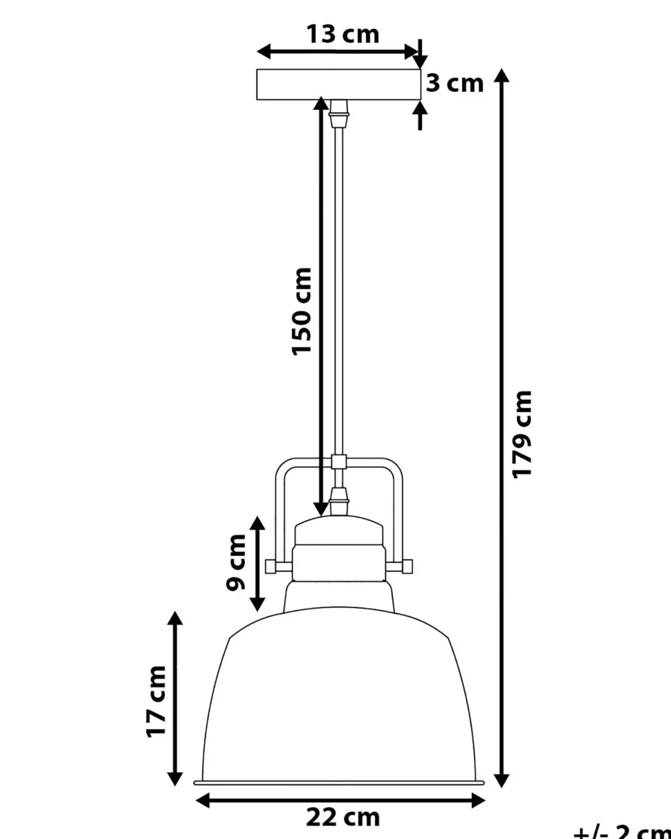 Hangeleuchte Grau / Kupfer Glockenform Narmada