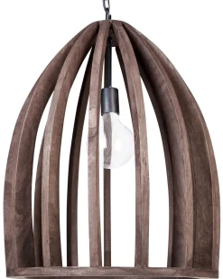 Hangeleuchte Mango Holz Dunkelbraun Gitter-Design Manair
