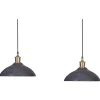 Hangeleuchte Mango Holz Schwarz / Messing 2-Flammig Kegelform Cheyyar
