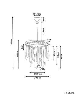Hangeleuchte Metall Messing Wasserfall-Optik Chambal