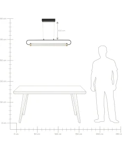 Hangeleuchte Metall Schwarz Integriertes Led-Licht Henry