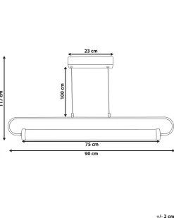 Hangeleuchte Metall Schwarz Integriertes Led-Licht Henry